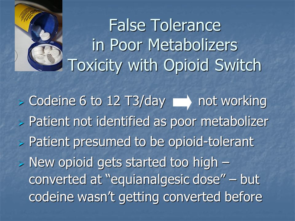 codeine no tolerance